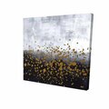 Fondo 16 x 16 in. Gold Paint Splash on Grey Background-Print on Canvas FO2791226